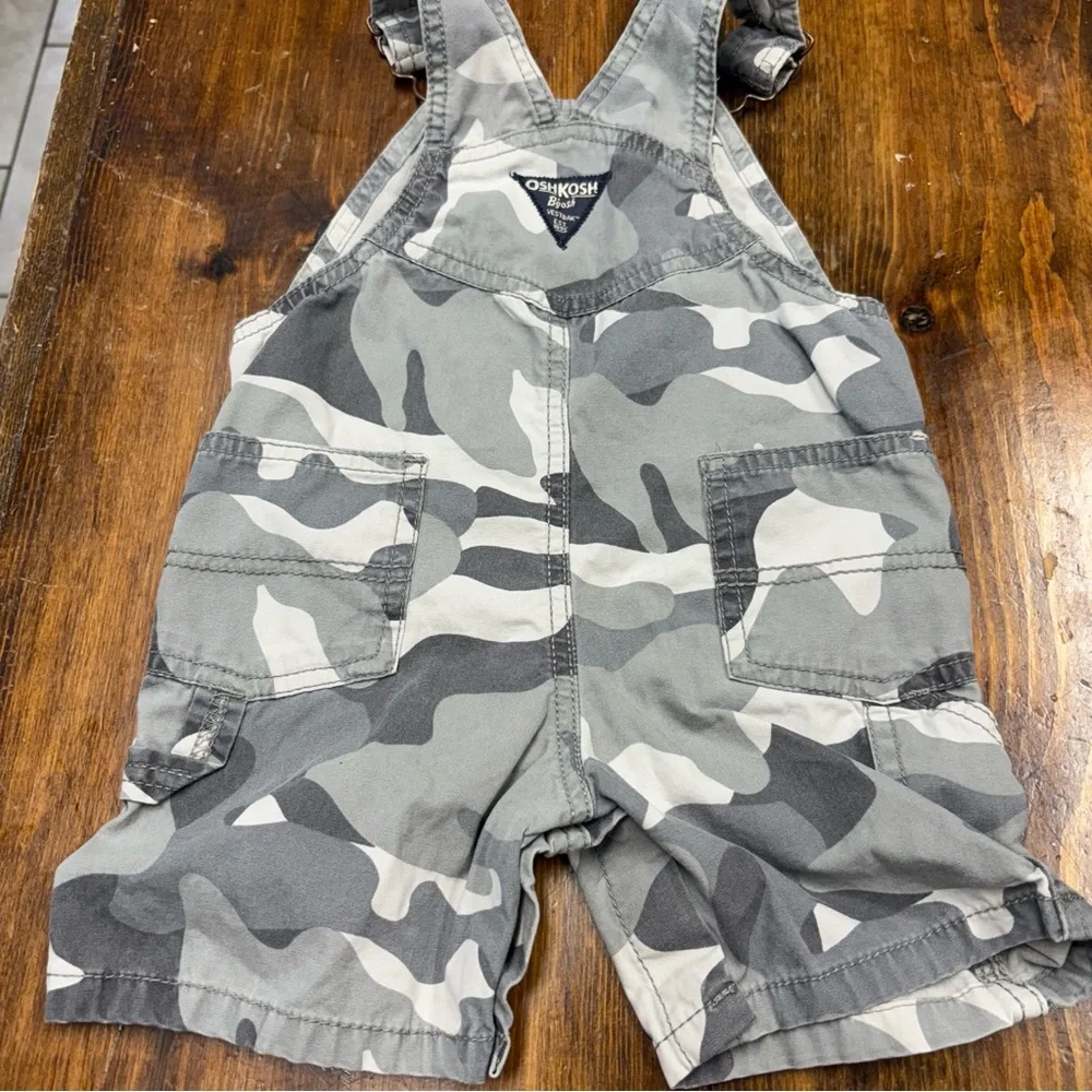 Osh Kosh Gray Camo Overalls‎ Size 18 Months